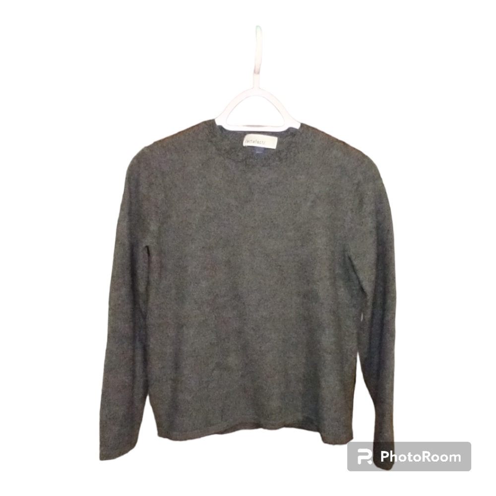 Artefact 100% Merino Wool‎ Crop Knit Sweater Size L in Charcoal